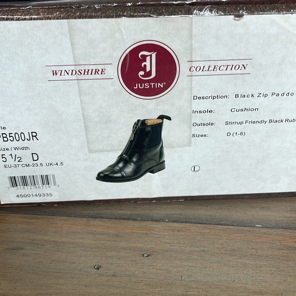 New in box with tags Justin English riding boots for kids - Picture 4 of 11